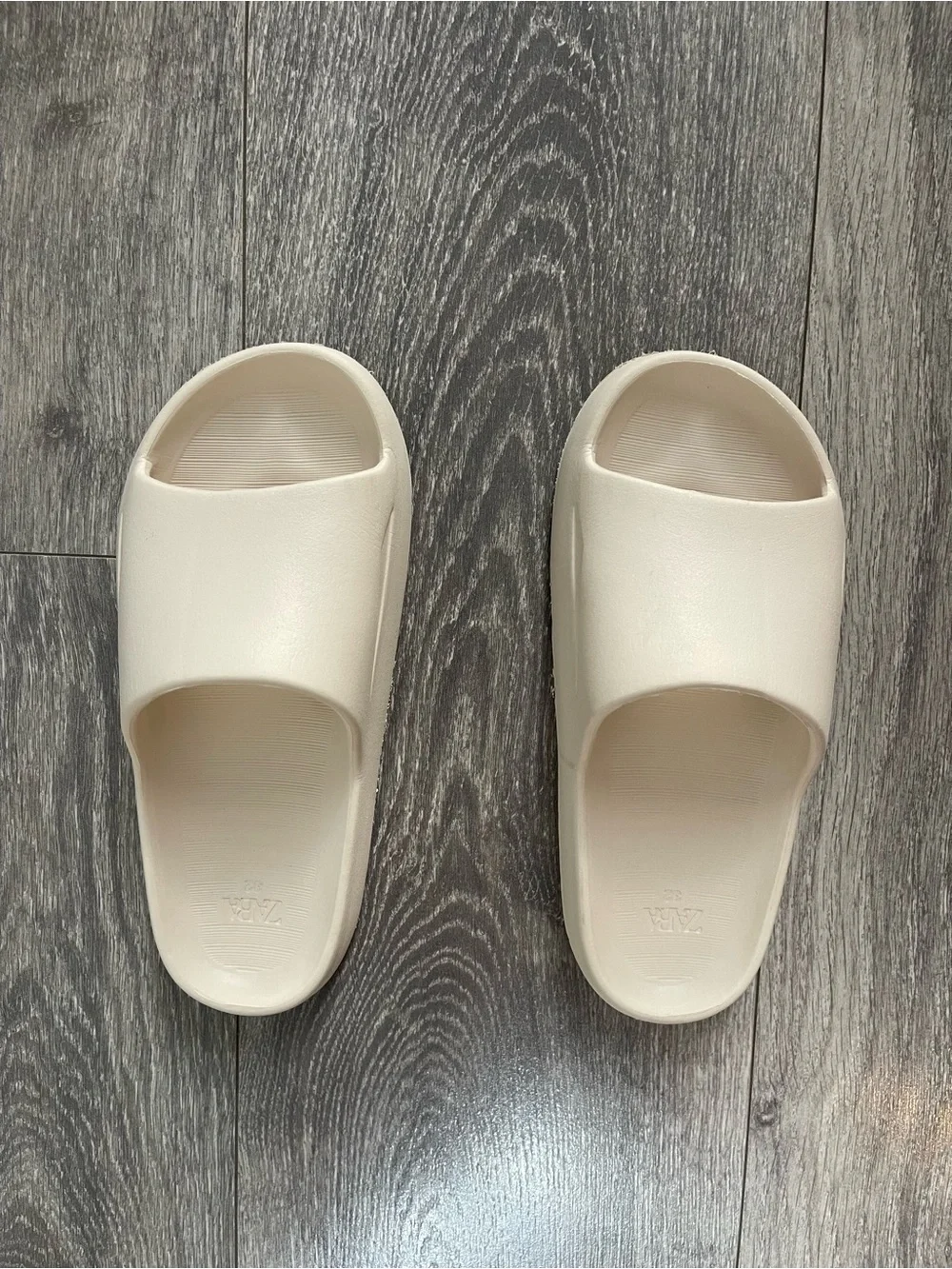 Zara Kids Neutral Cream Slide Sandals